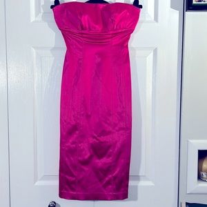 bebe pink strapless dress